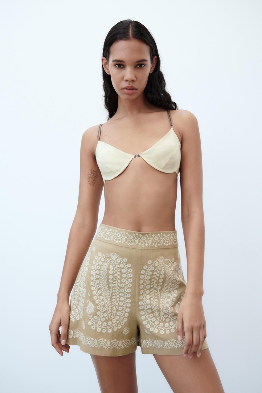 Zara shorts beige Clearance