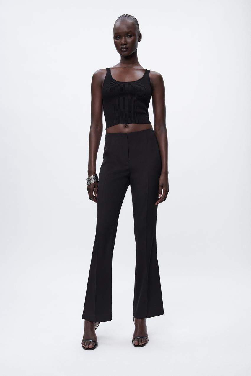 Zara ribbed flared trousers Clearance