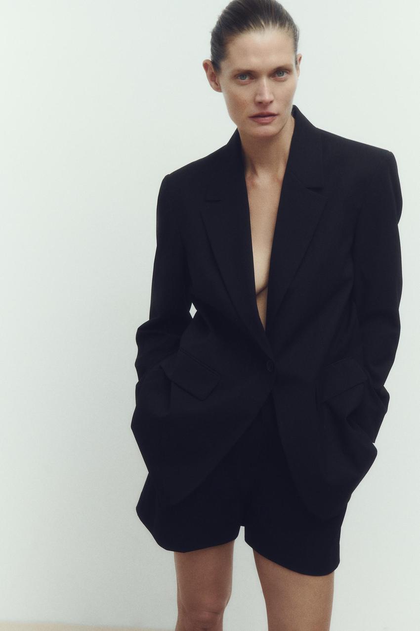 Zara black pleated shorts Clearance