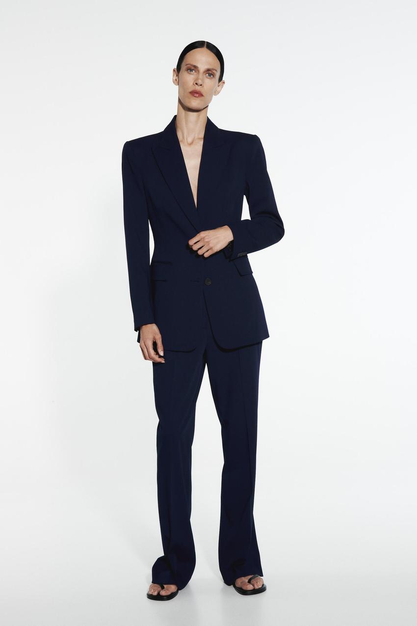 Navy blue blazer womens zara Clearance