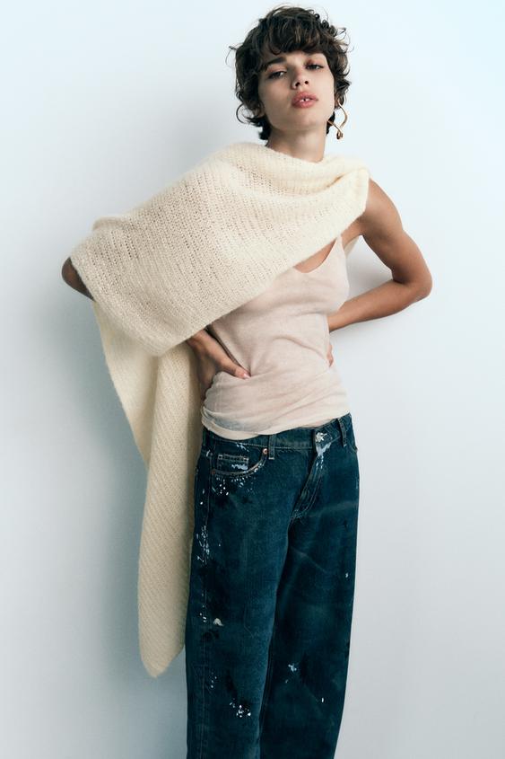 Image 1 of OPEN KNIT CAPE from Zara