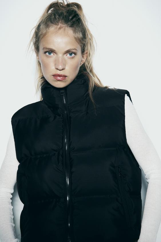 Womens black gilet zara Clearance