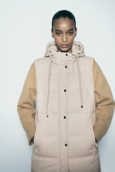 Zara gilet womens beige Clearance