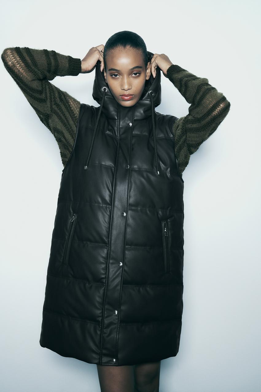 Black longline gilet zara Outlet