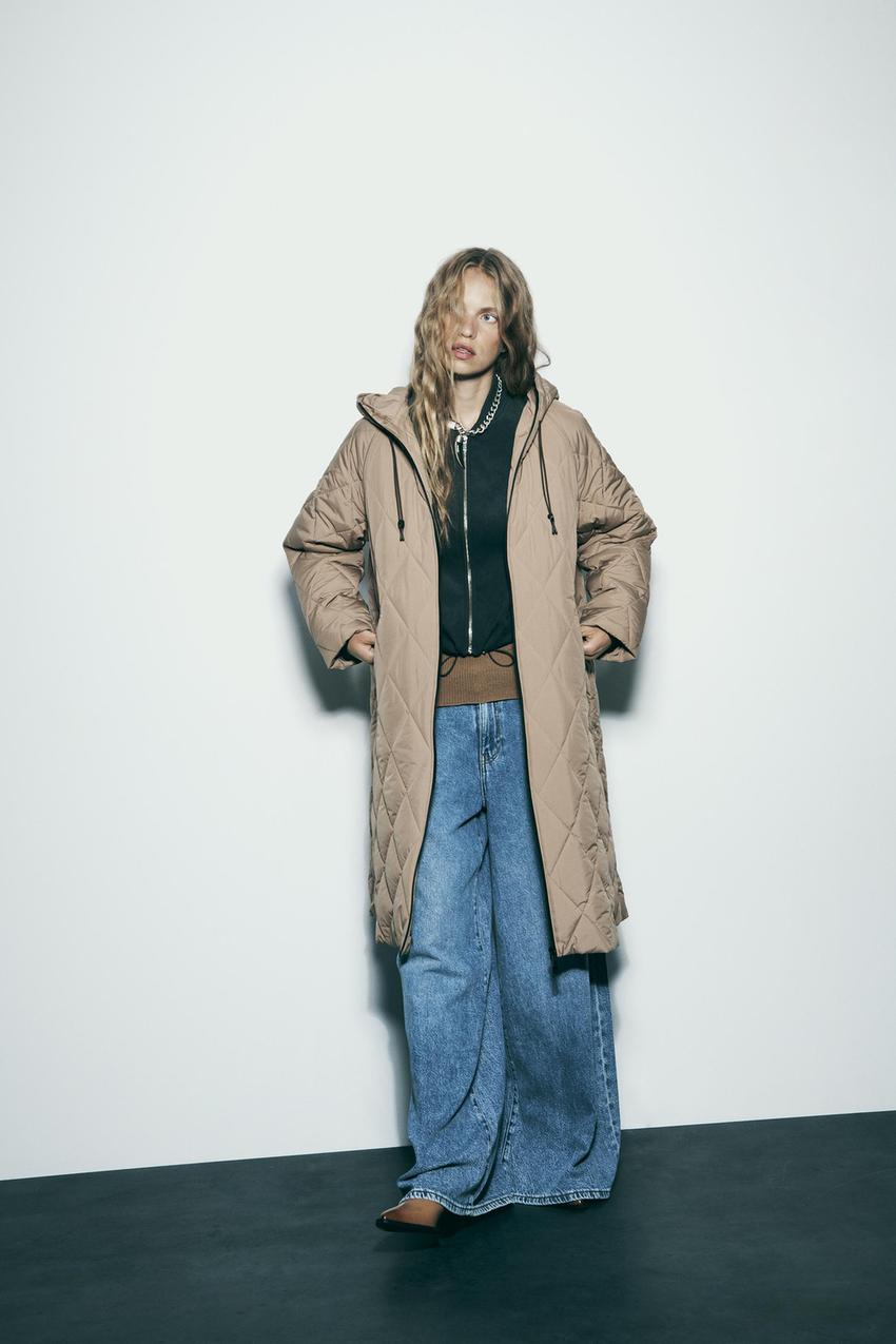 Zara longline padded coat Outlet