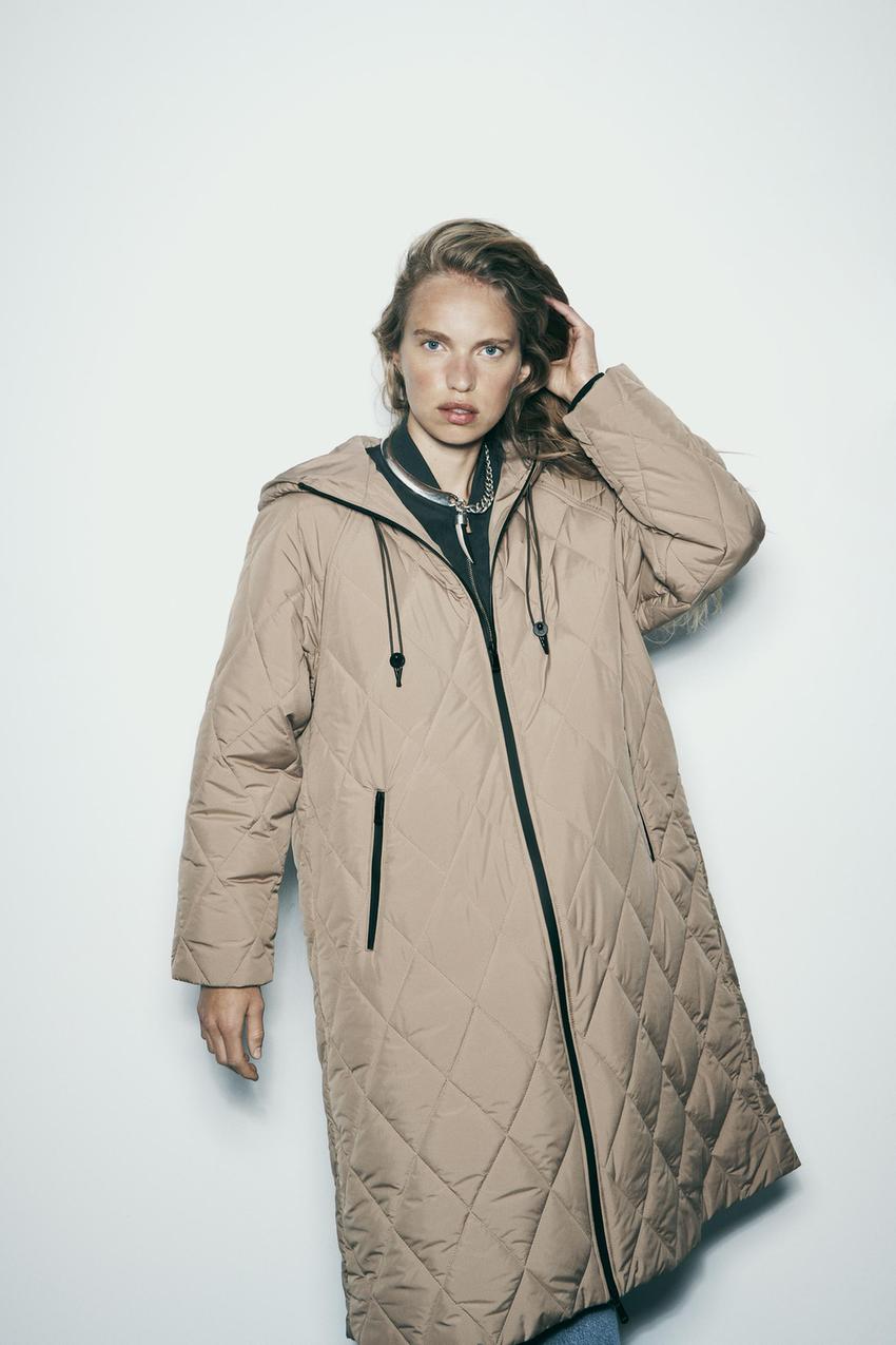 Zara longline padded coat Outlet