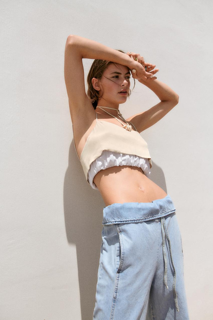 Zara contrast crop top Clearance