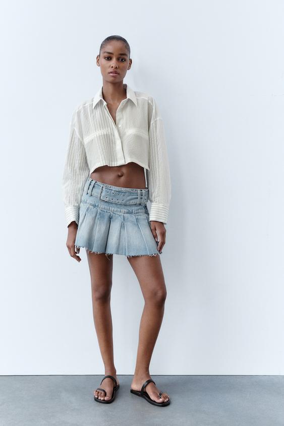 CROPPED STRIPED SHIRT