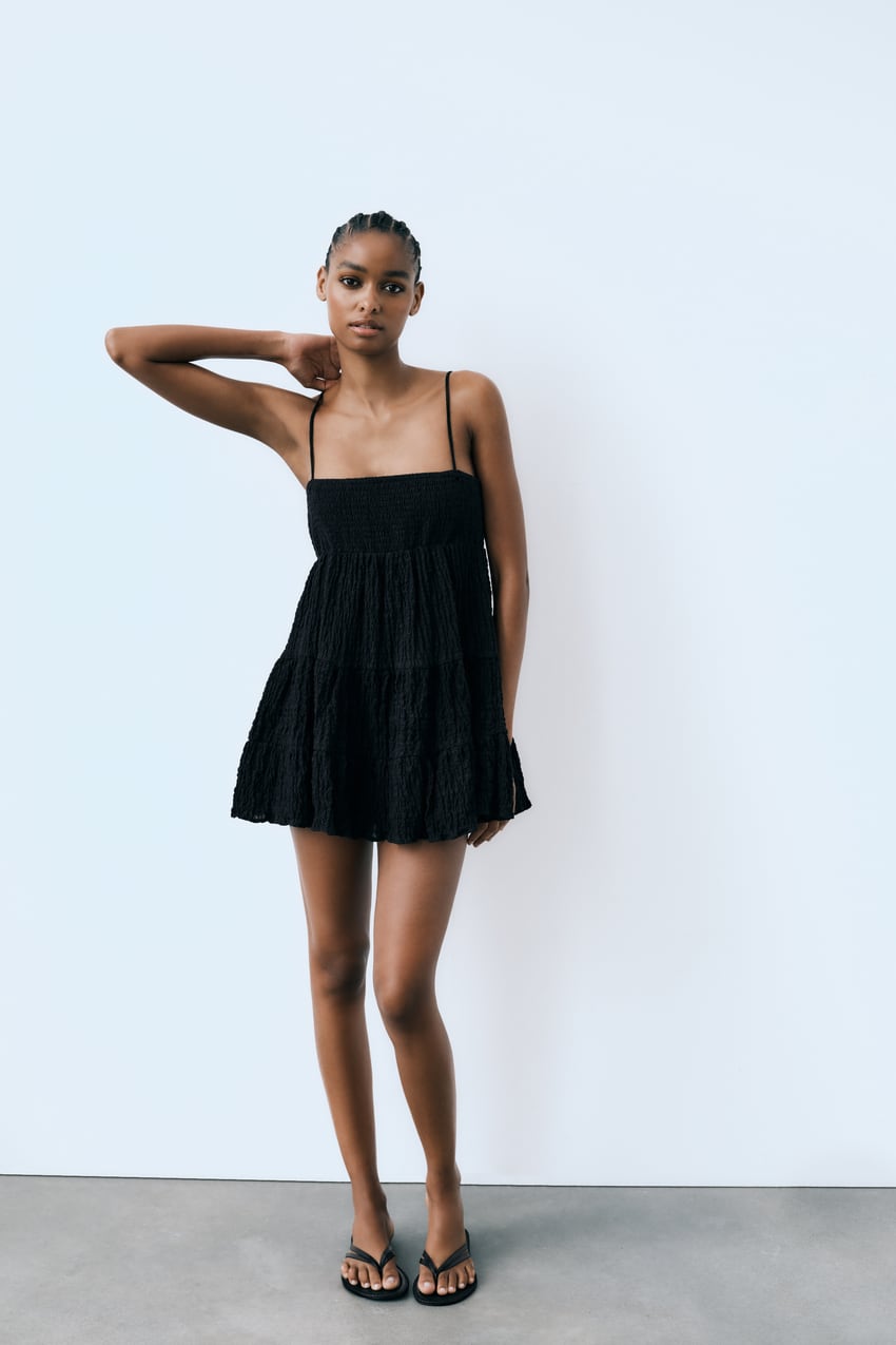 TEXTURED DRESS Black ZARA United States