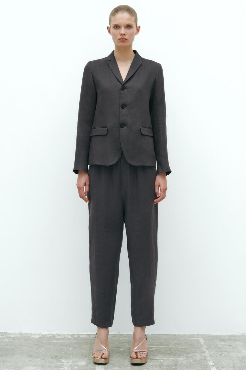 Zara grey blazer womens Clearance