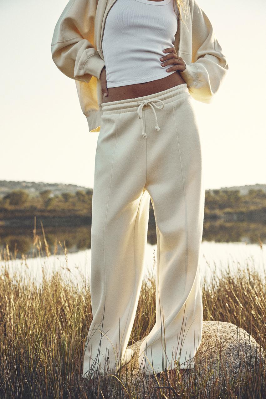 Zara wide leg plush trousers Clearance