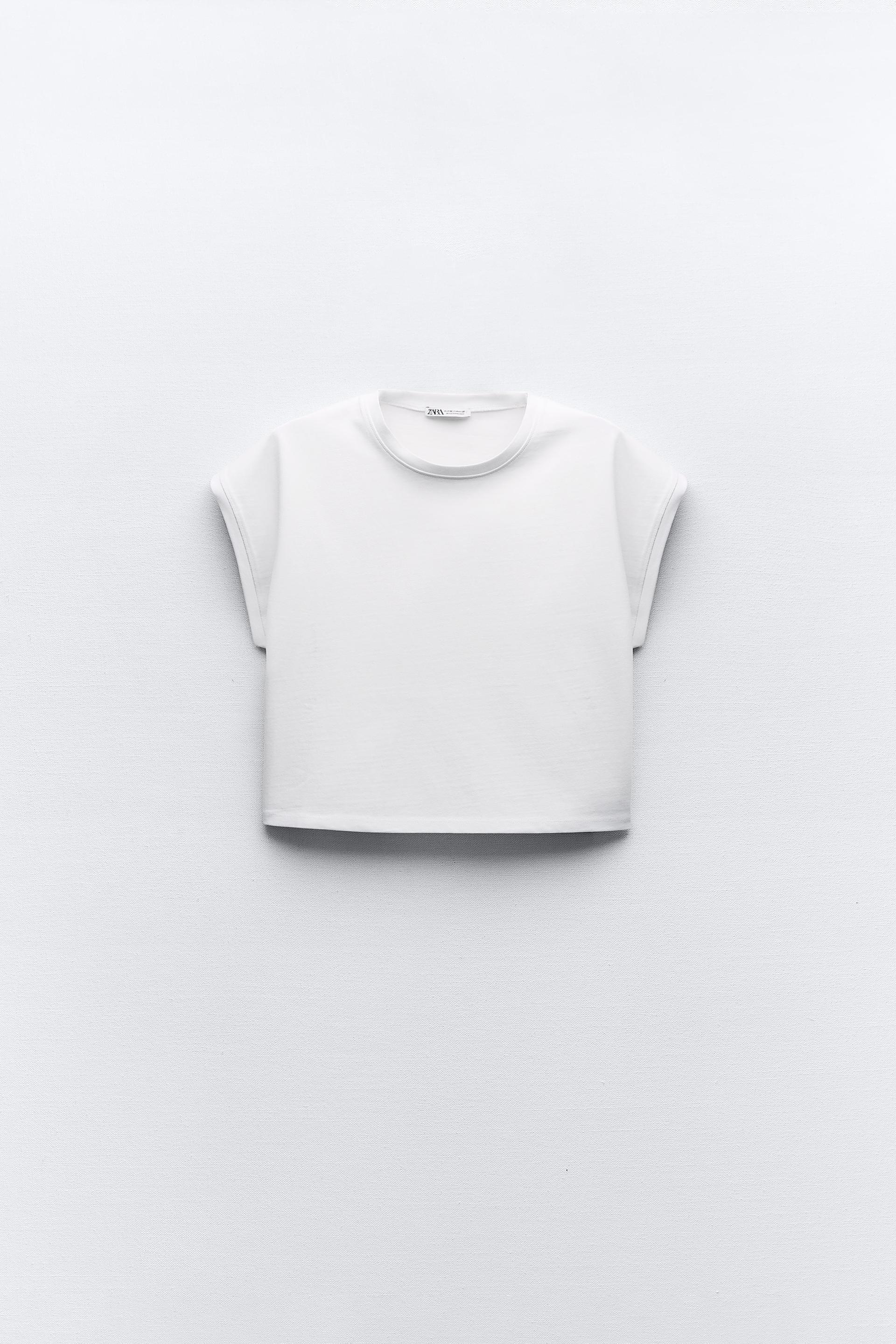 Zara cropped white t shirt Clearance