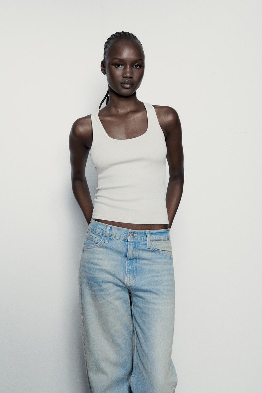 Faded crop top zara Clearance