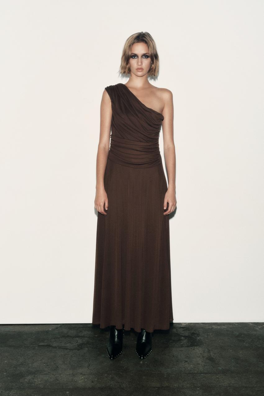 Zara draped asymmetric dress Clearance