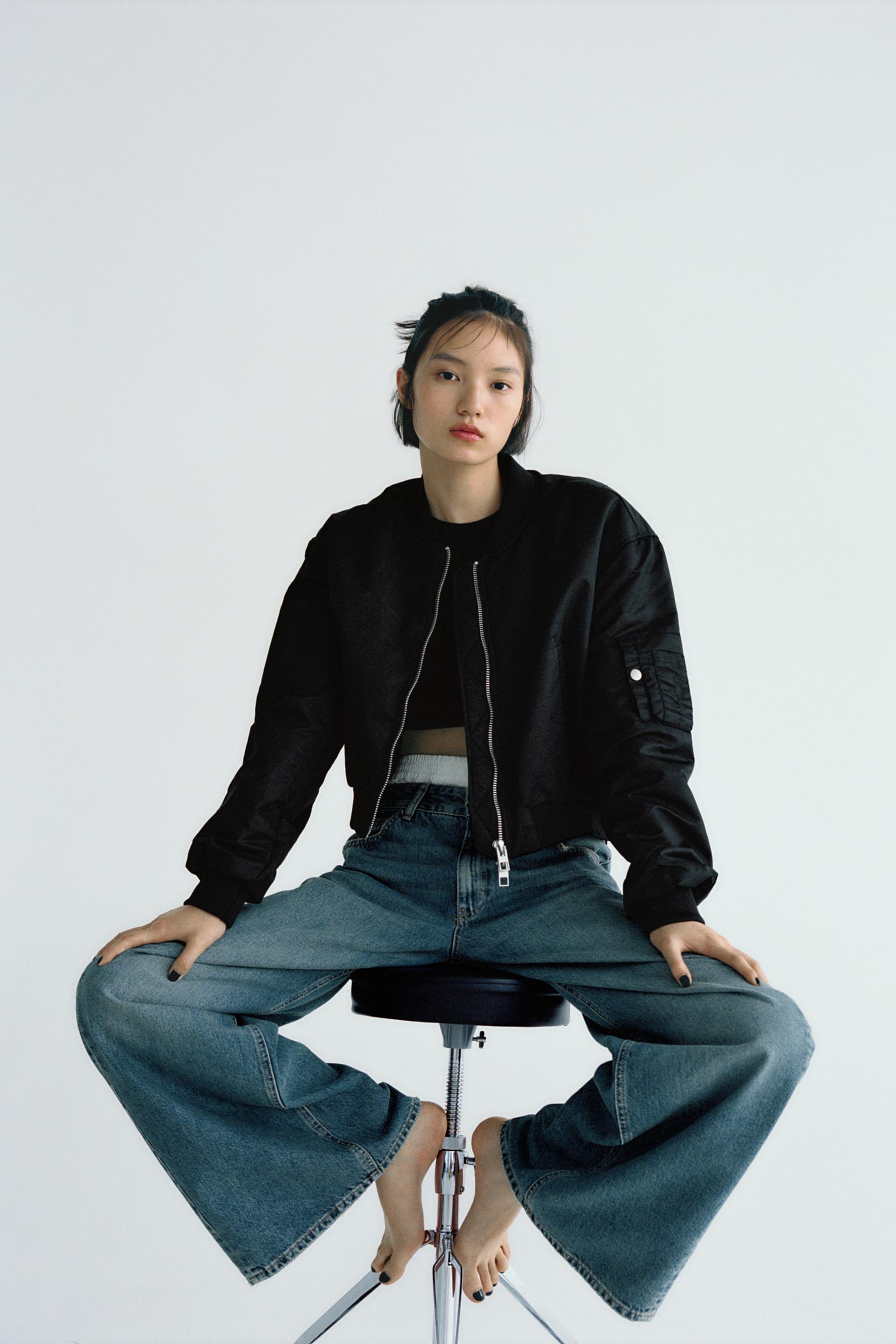 Cropped bomber jacket zara best sale