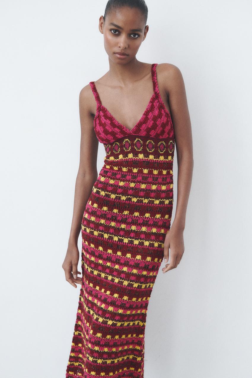 Floral knit dress zara Clearance