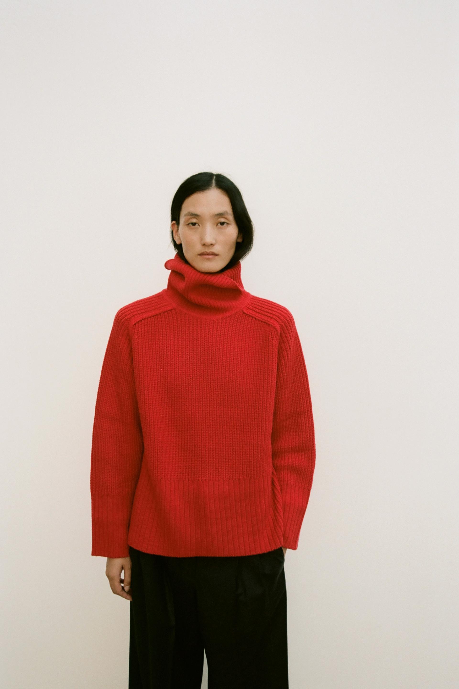 HIGH NECK KNIT SWEATER - Red | ZARA Ireland