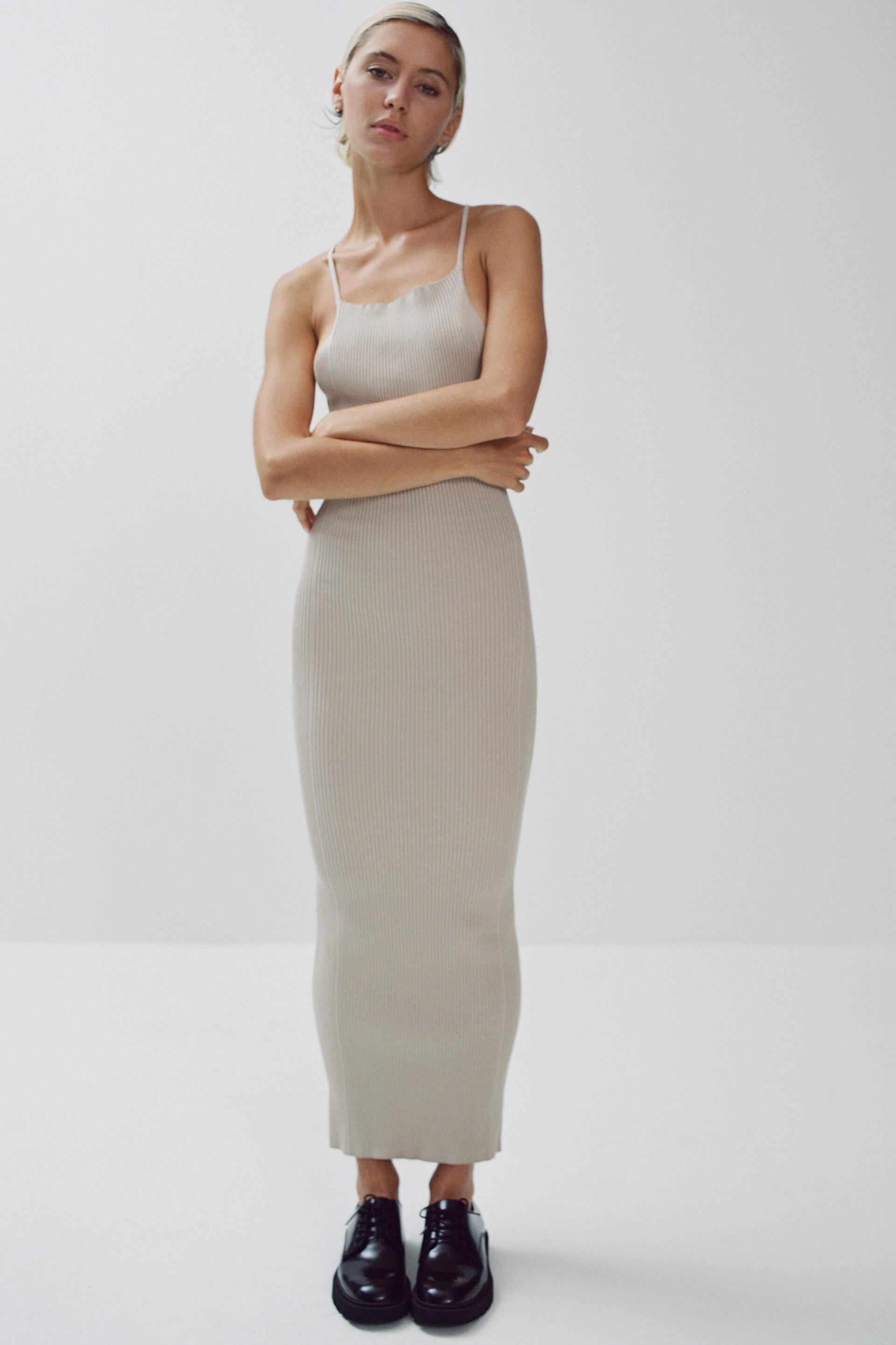 Zara knit ribbed dress Clearance