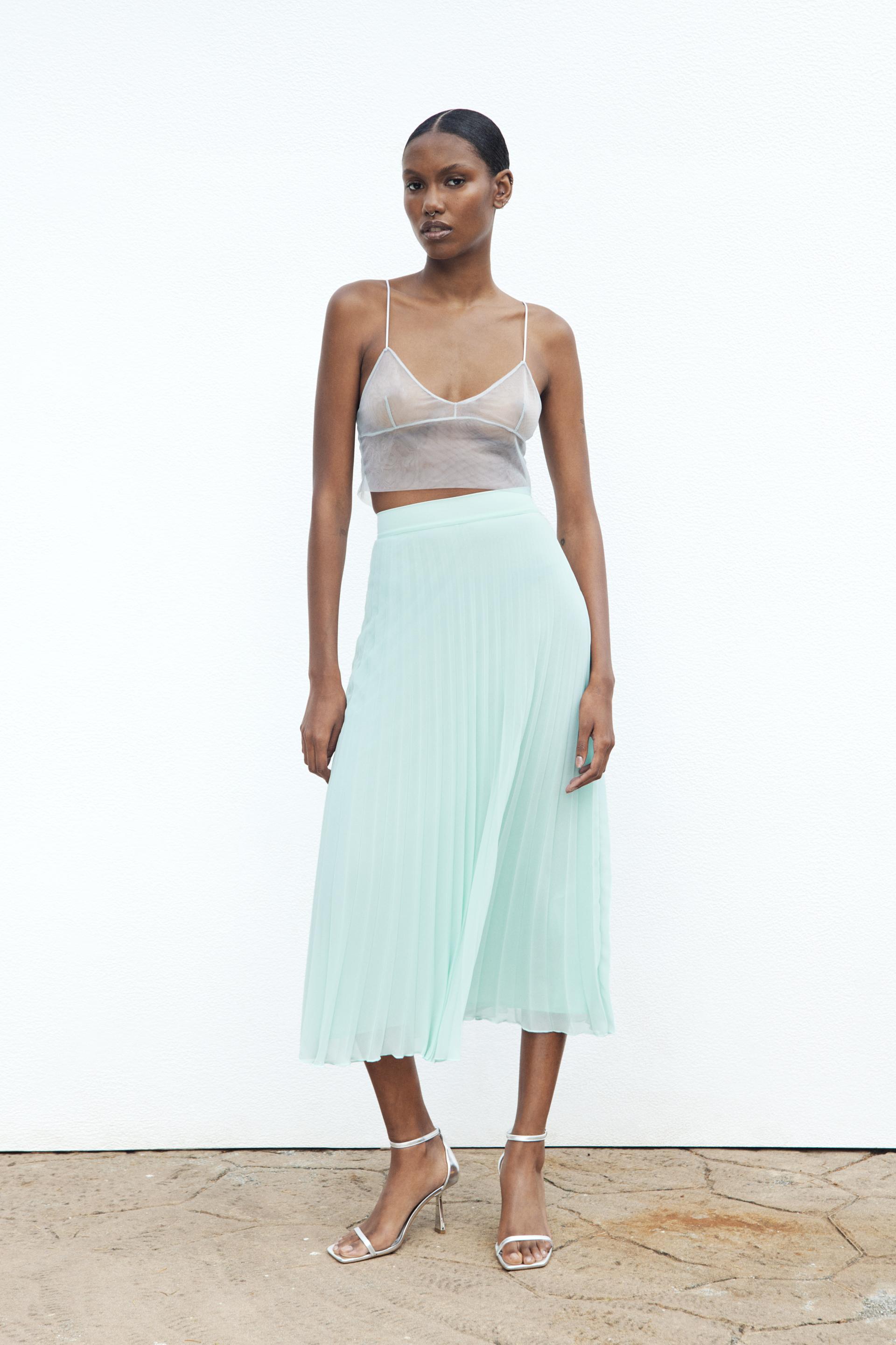 Green midi skirt zara Clearance