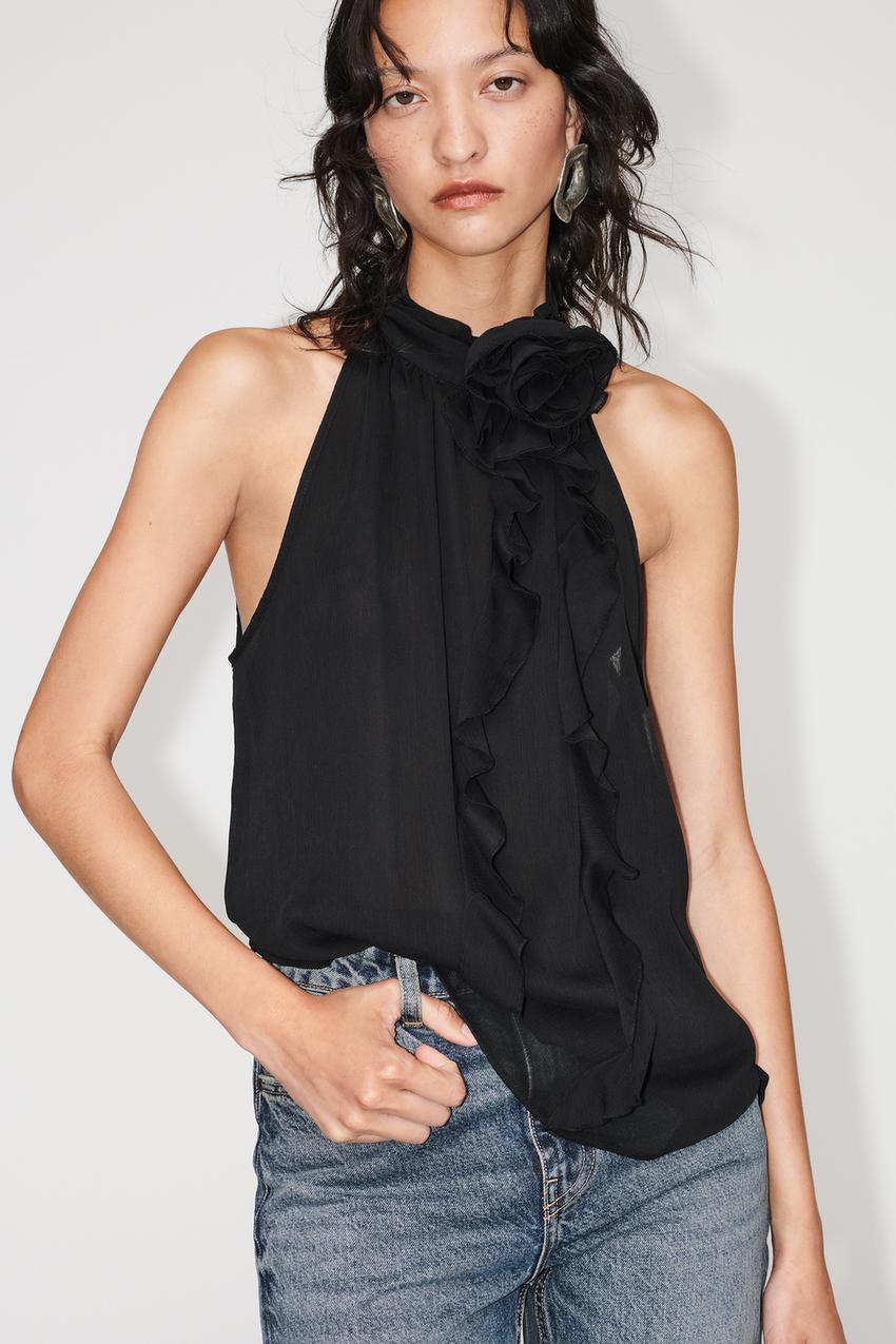 Zara halter top floral Clearance