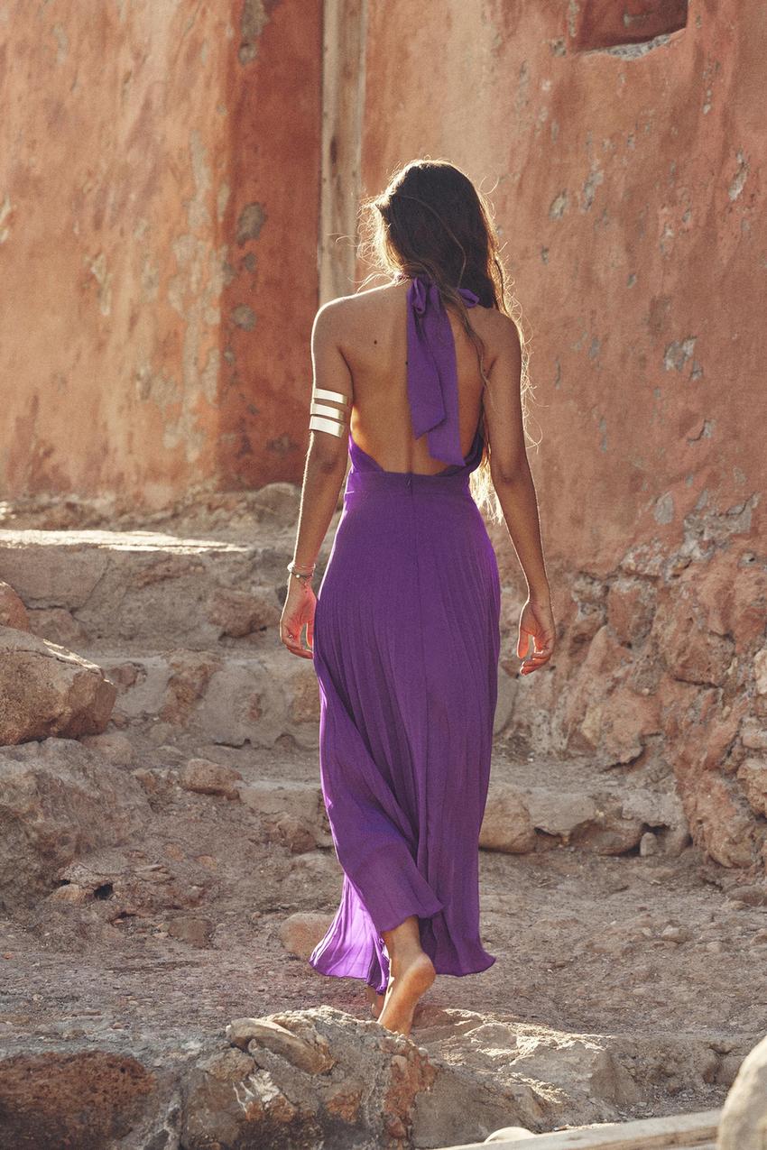 Zara pleated cut out dress Clearance