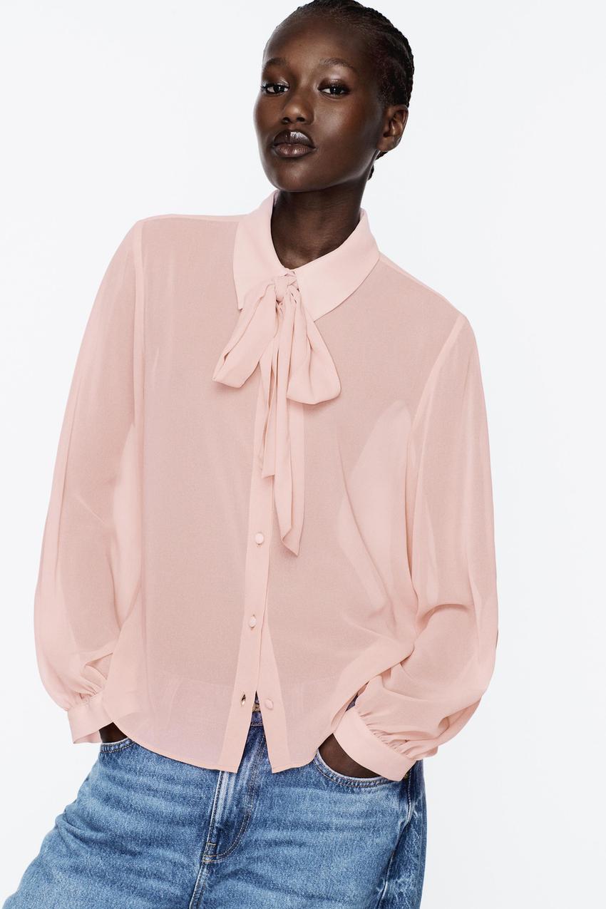 Pink shirt womens zara Clearance