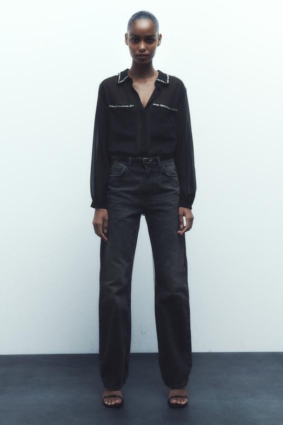 CONTRAST TEXTURED SHIRT