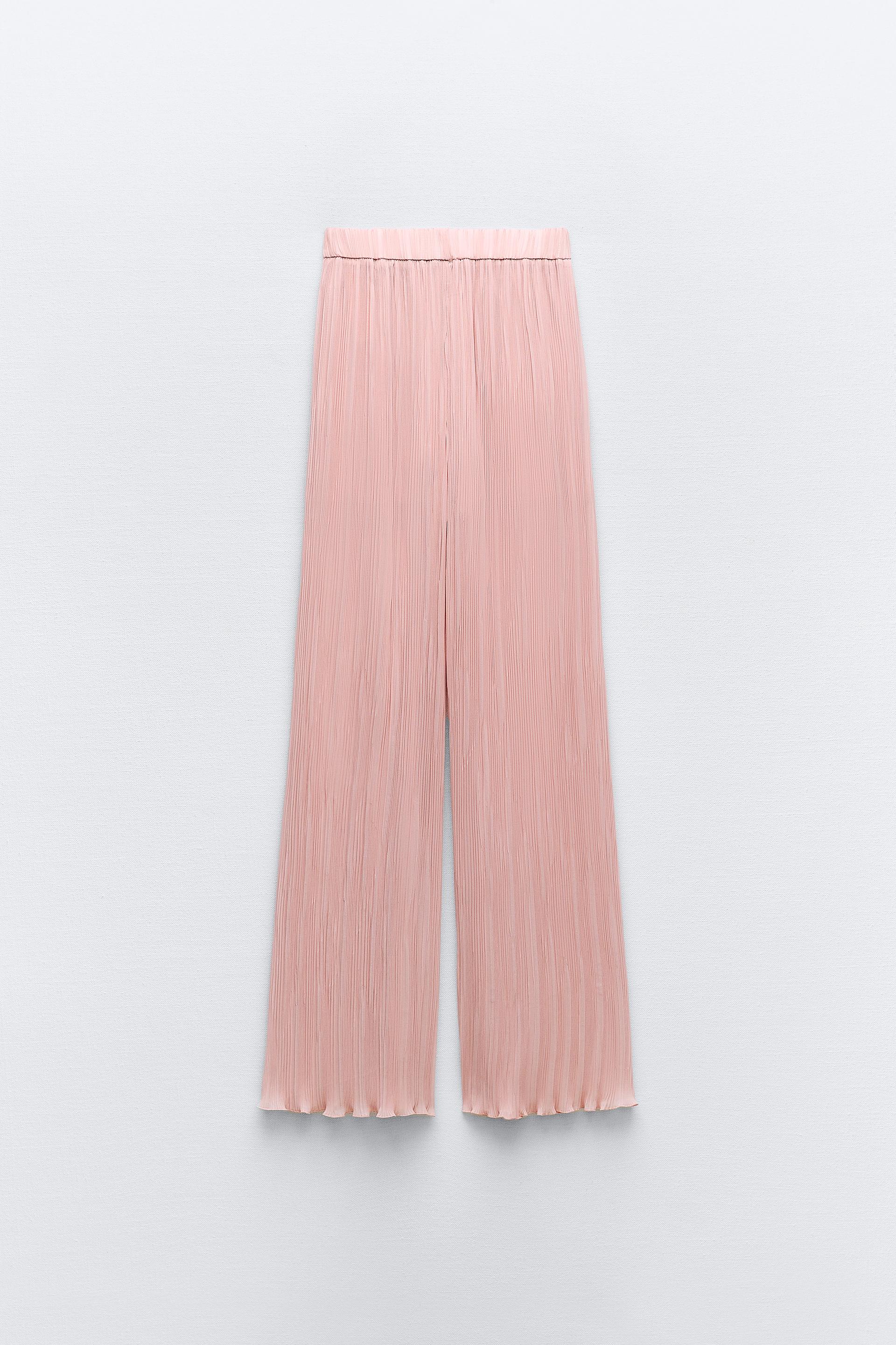 Zara pink pleated trousers Clearance