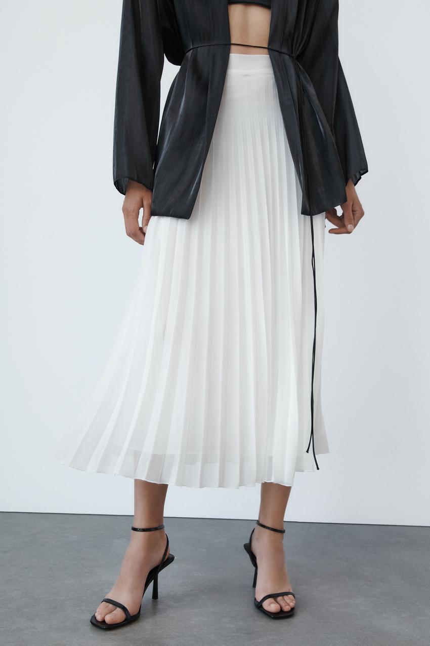 White maxi skirt zara Clearance