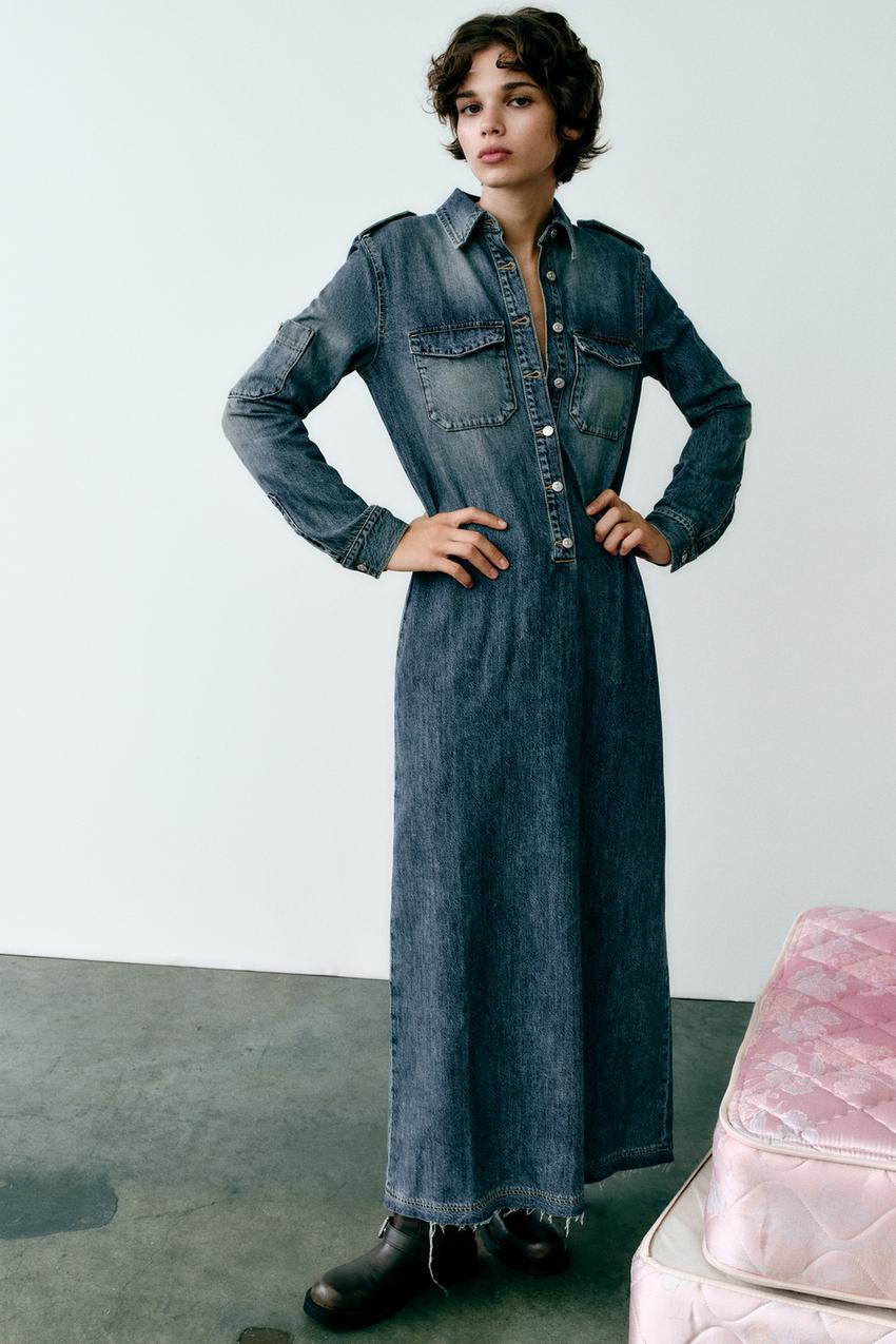 Zara denim maxi dress Clearance