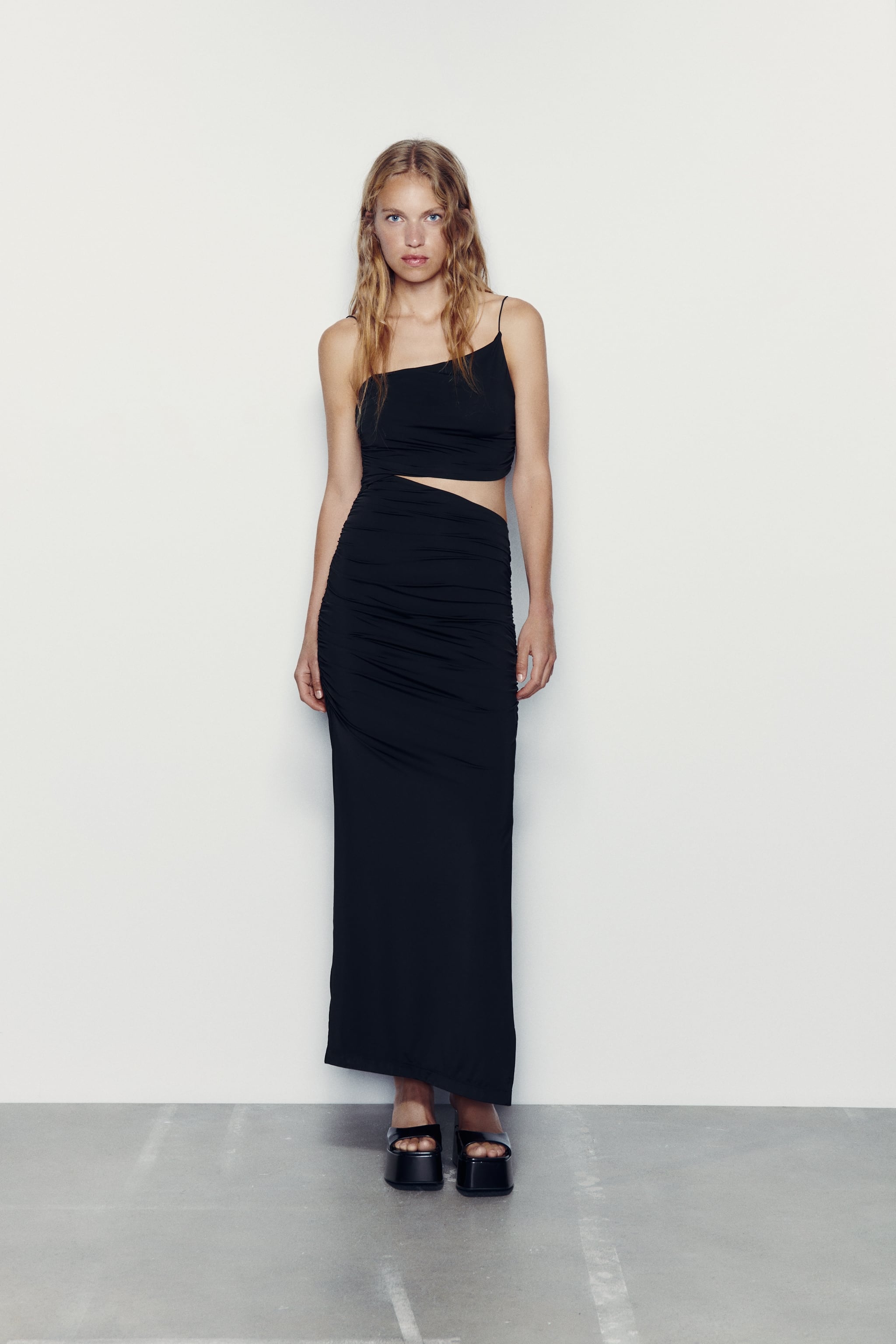 CUT OUT FITTED ASYMMETRICAL DRESS