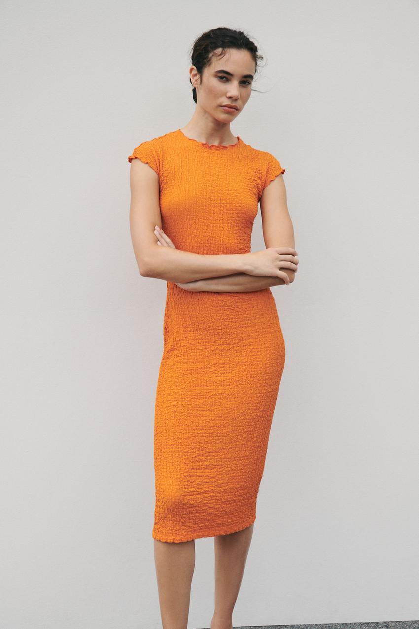 Zara orange summer dress Clearance