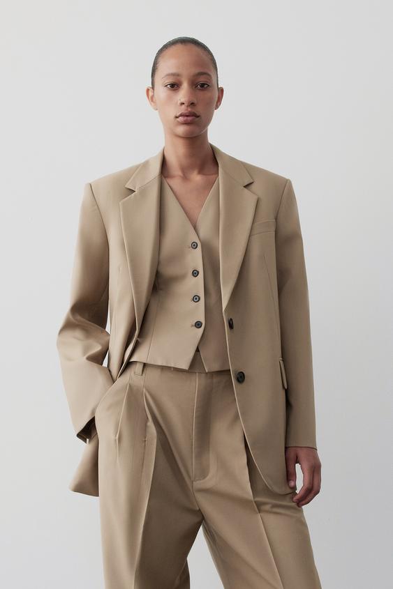 Tan zara blazer Clearance