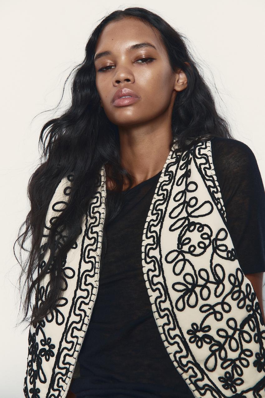 Zara embroidered waistcoat Clearance