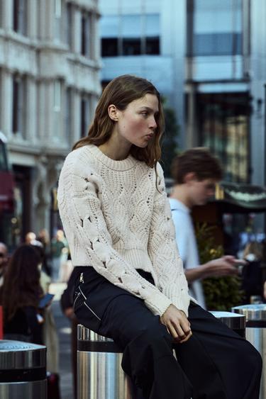 Zara white fluffy jumper Clearance