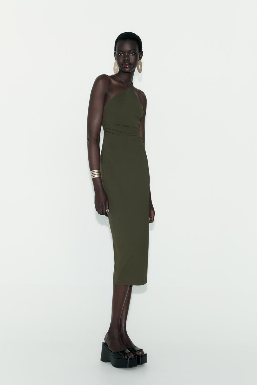 Khaki zara dress Clearance