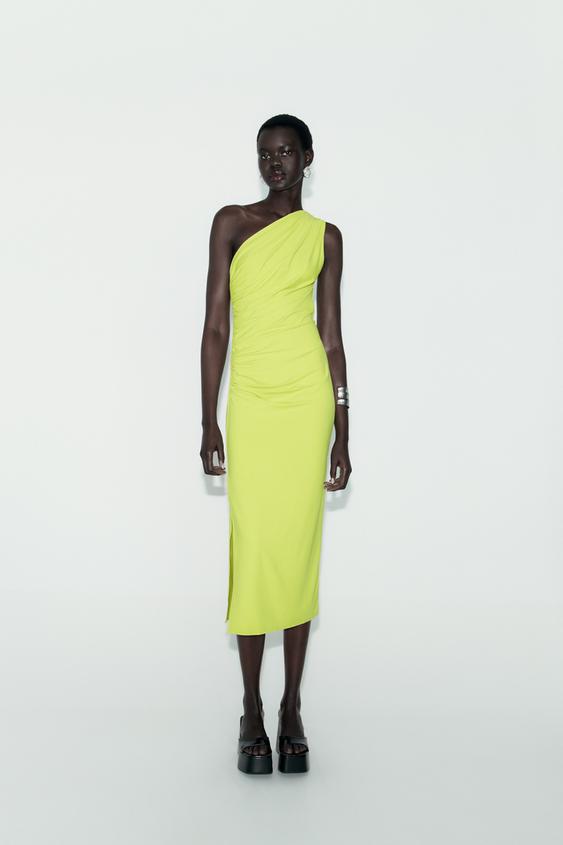 Neon green zara dress Clearance