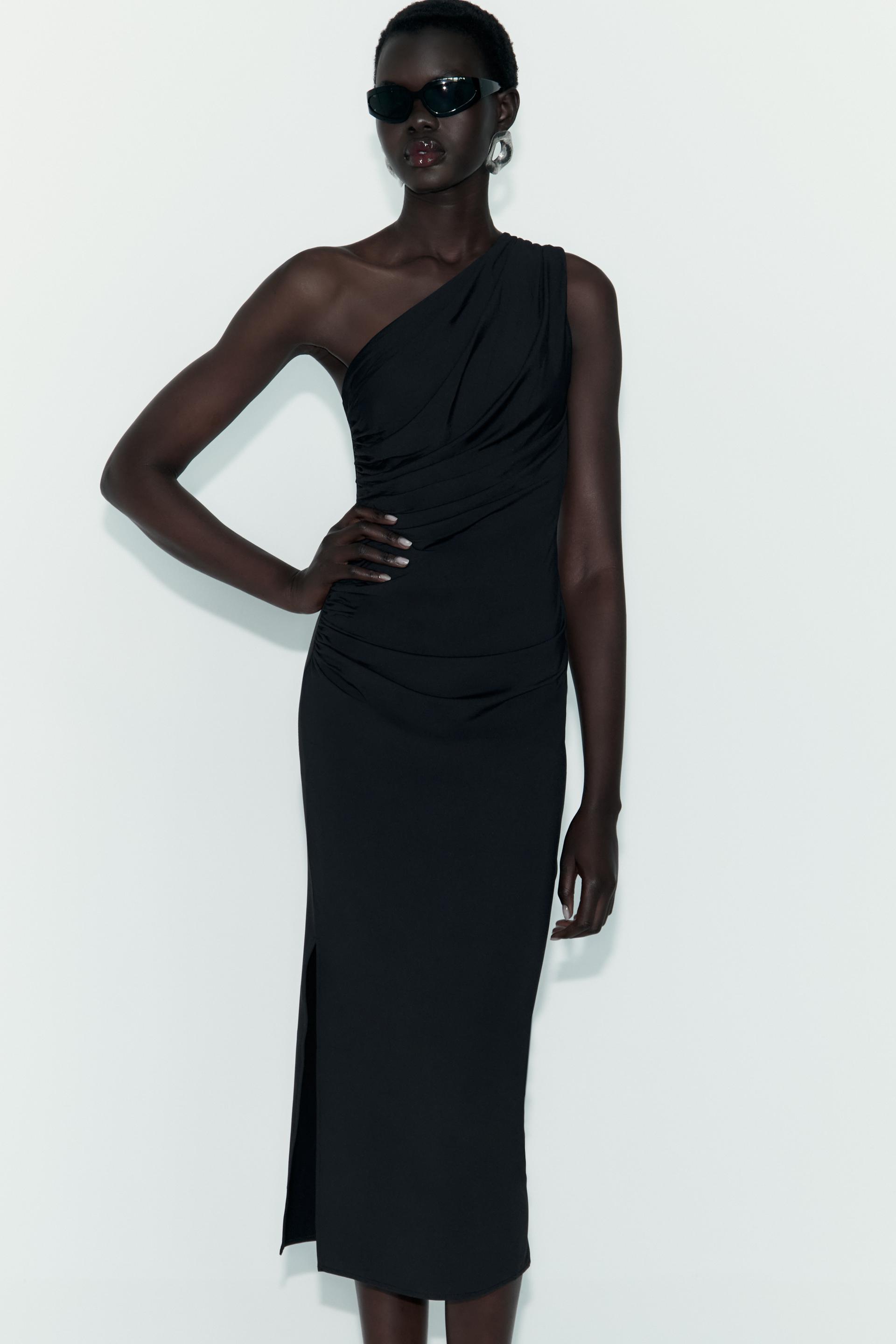 Zara ruched asymmetric dress Clearance