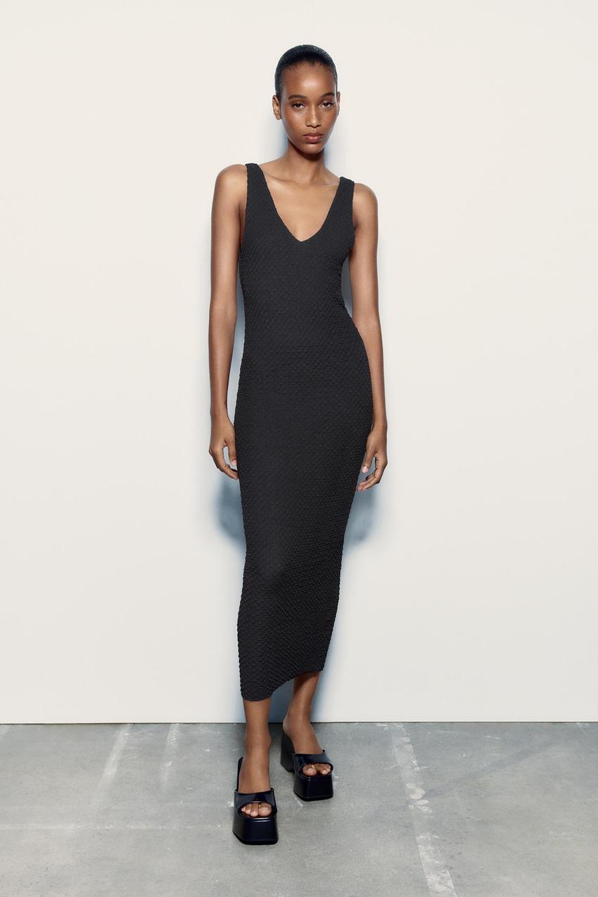 Zara textured black dress Clearance