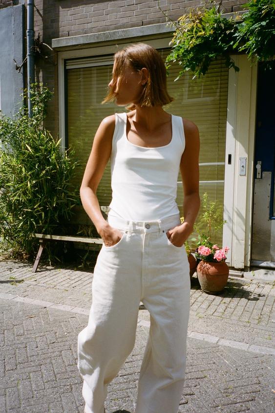 Zara vest top womens Clearance