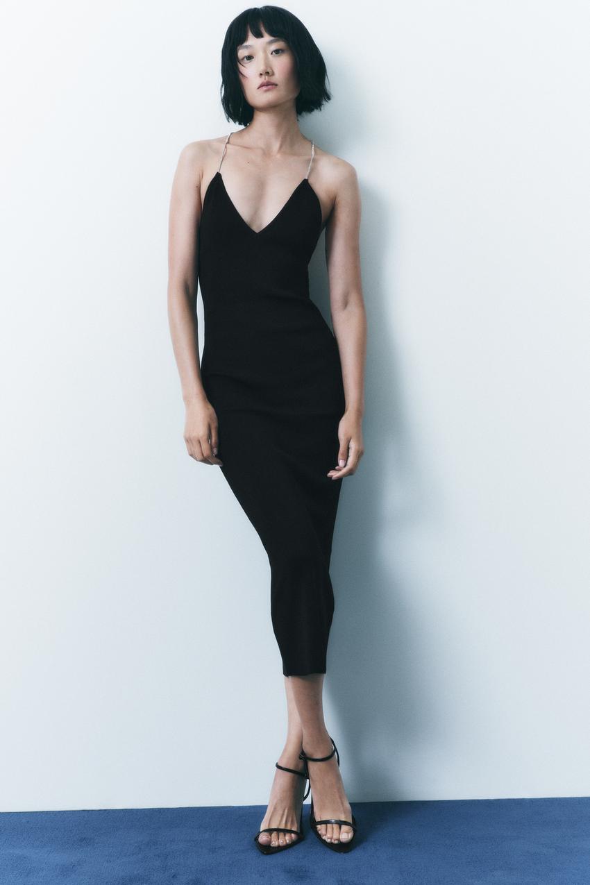 Zara basic dress with straps Clearance