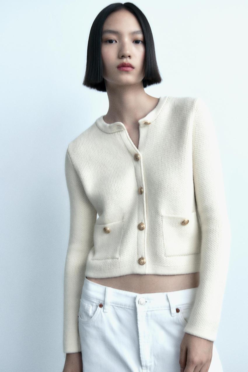 Zara gold cardigan Clearance