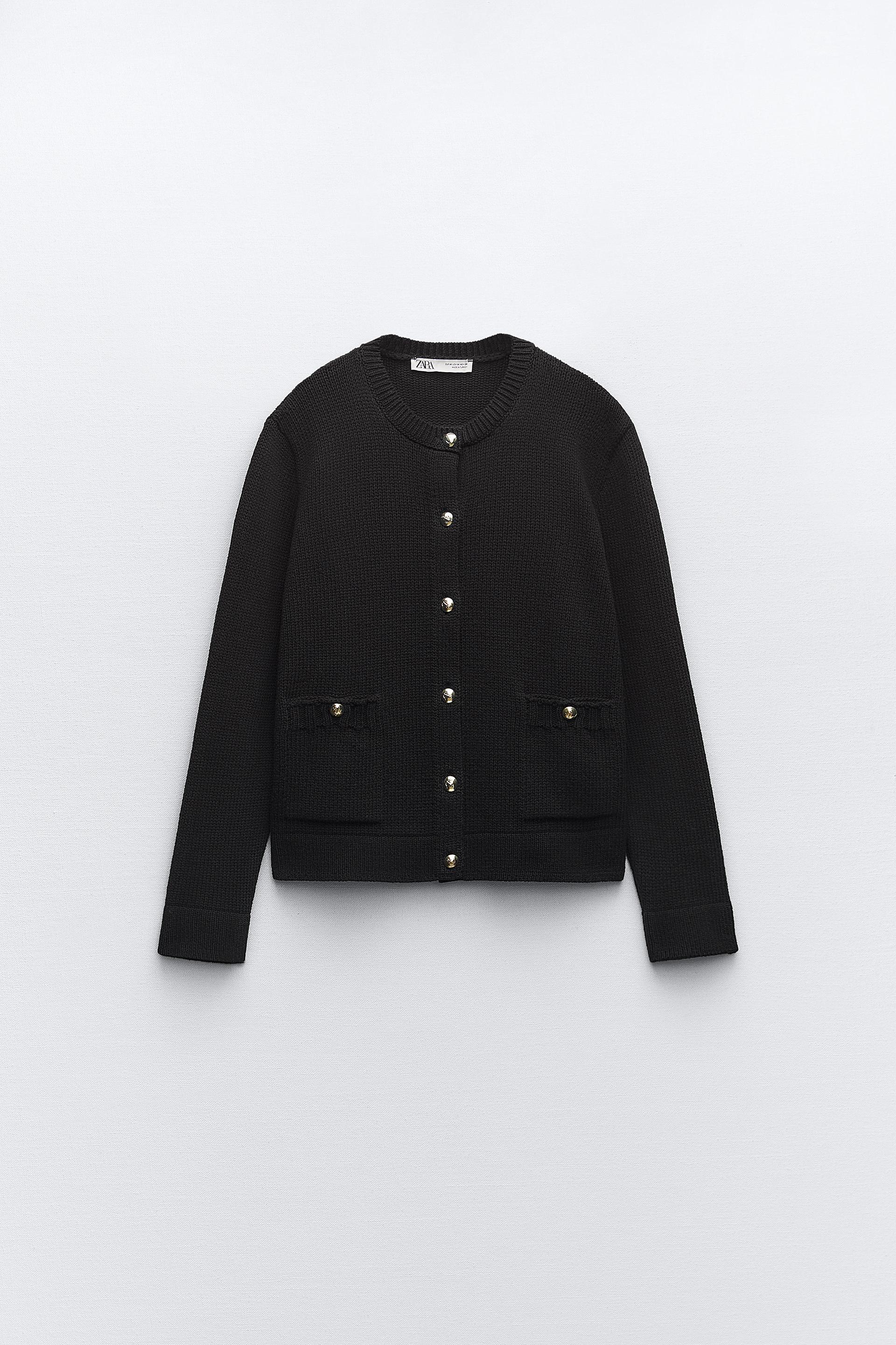 Zara black cardigan gold buttons Clearance