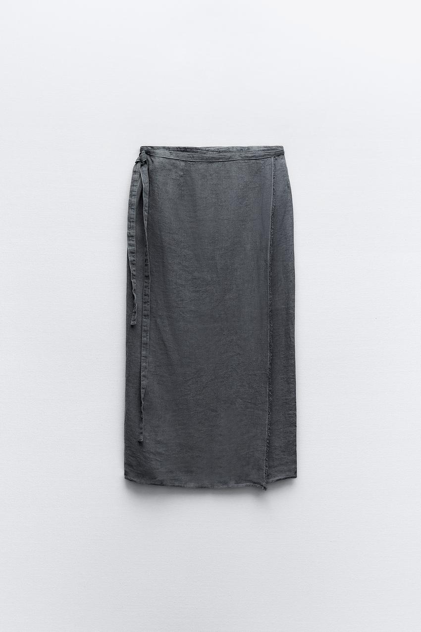 Zara linen wrap skirt Clearance