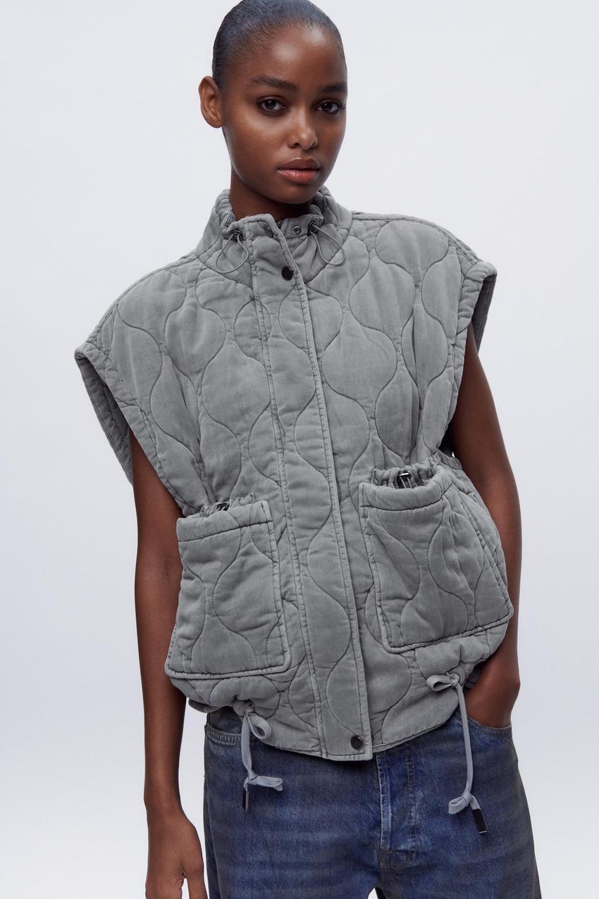 Grey zara gilet Clearance