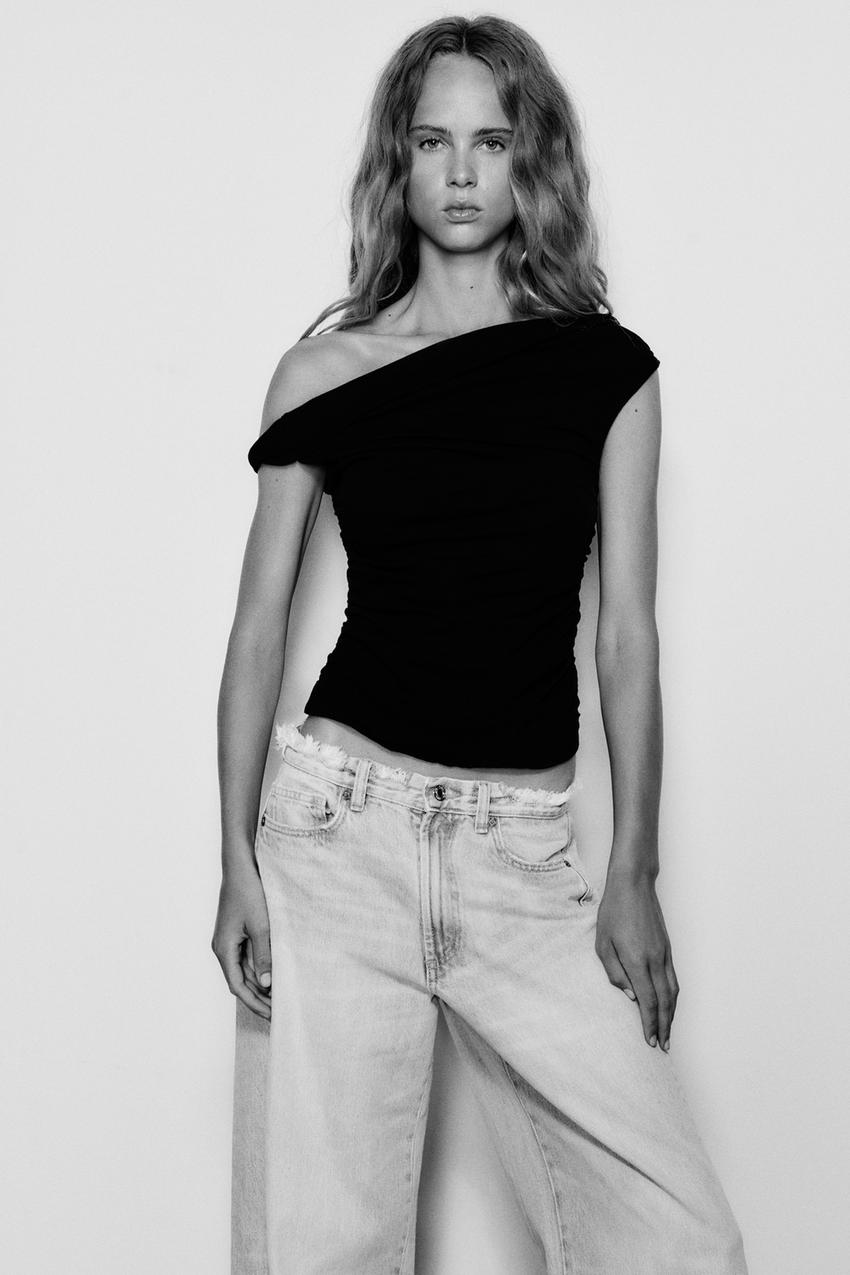 Zara ruched t shirt Clearance