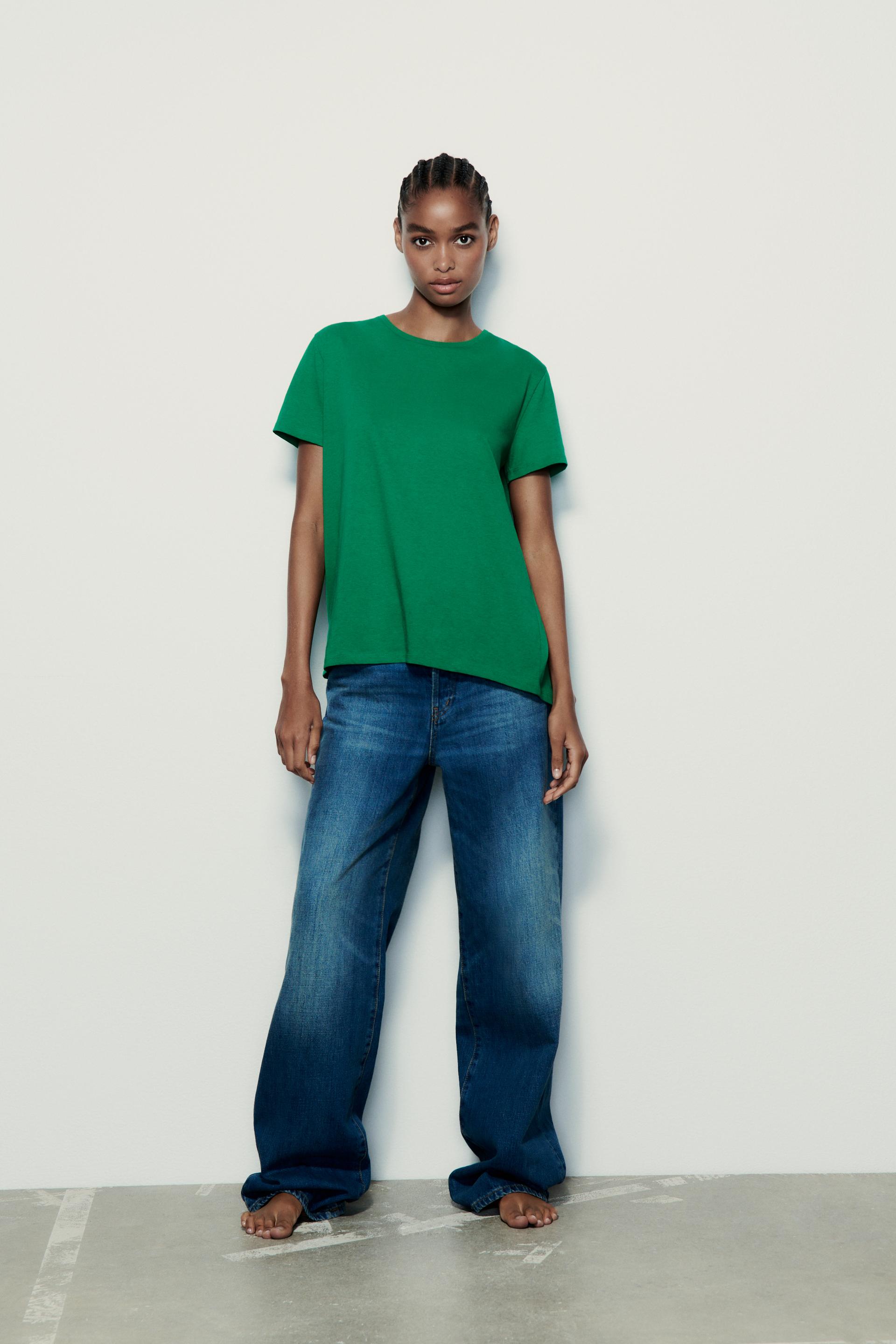 Zara t shirt green Clearance