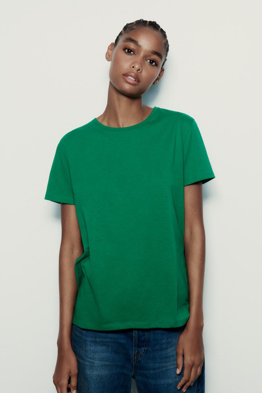 Zara t shirt green Clearance