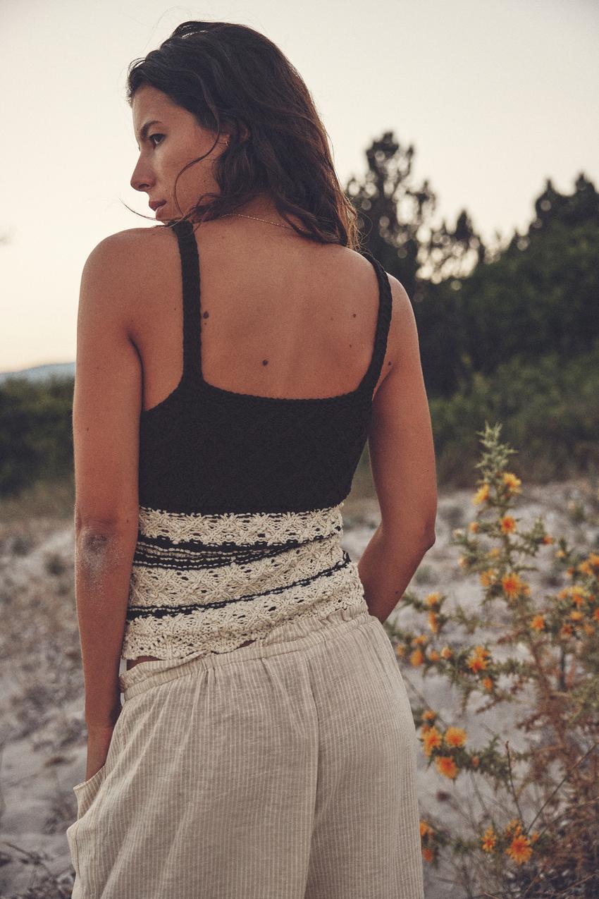 Knit top with straps zara Clearance