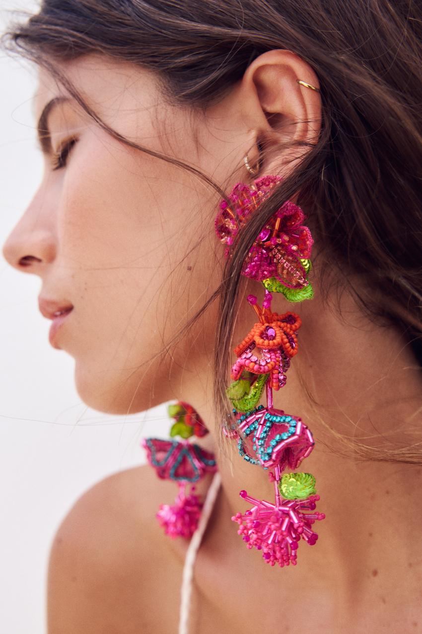 Zara floral earrings Clearance